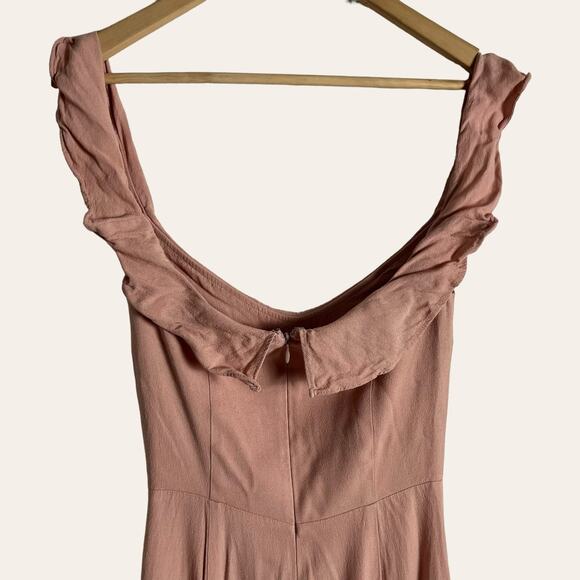 Reformation Verbena Blush Pink Off Shoulder Gown Size 2 - Picture 7 of 10